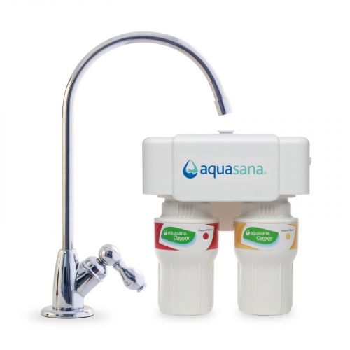 Filtro per acqua potabile Aquasana 2-Fasi AQ-5200 per sotto il lavello - Cromo lucido